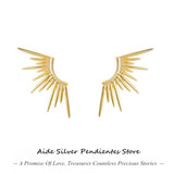 925 Sterling Silver Stud Earrings Irregular Line Jewelry