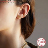 925 Sterling Silver Stud Earrings Irregular Line Jewelry