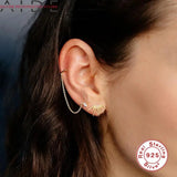 925 Sterling Silver Stud Earrings Irregular Line Jewelry
