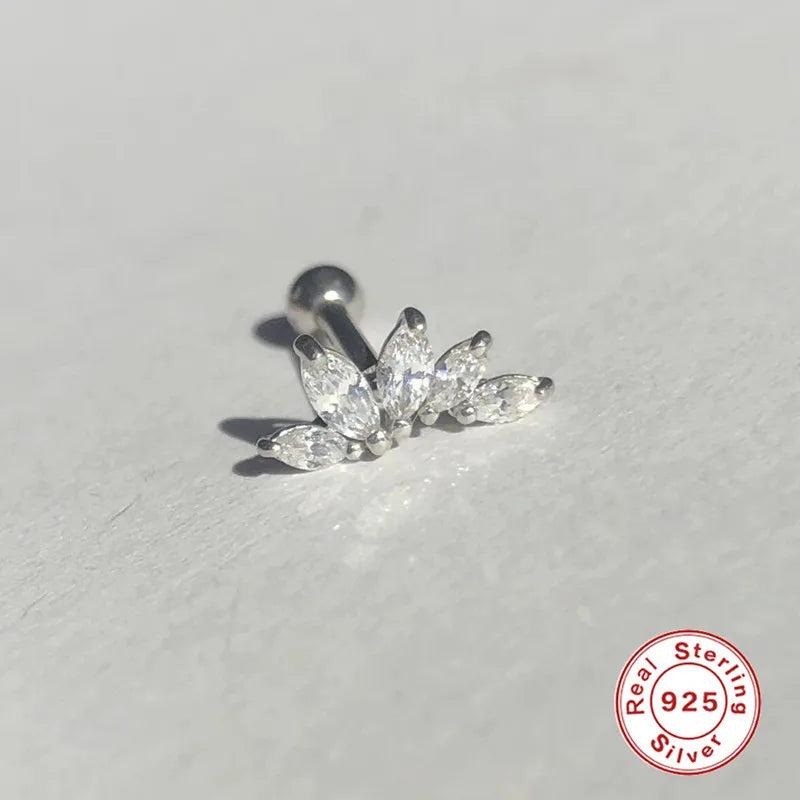 Romantic Zircon Stud Earrings S925 Sterling Silver
