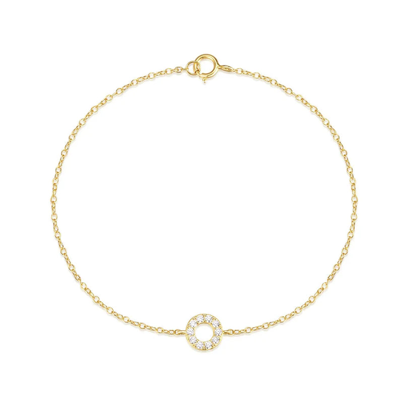 925 Silver Circle CZ Bracelet Women Xmas Party Jewelry