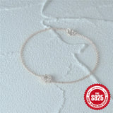 925 Silver Circle CZ Bracelet Women Xmas Party Jewelry