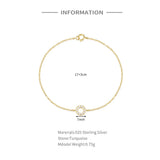 925 Silver Circle CZ Bracelet Women Xmas Party Jewelry