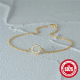 925 Silver Circle CZ Bracelet Women Xmas Party Jewelry