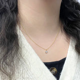Purple Zircon Necklace 925 Silver Women Jewelry Pendant Chain Gift Set