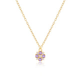 Purple Zircon Necklace 925 Silver Women Jewelry Pendant Chain Gift Set