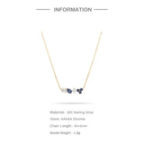 925 Silver Pink Crown Zircon Necklace for Women Wedding