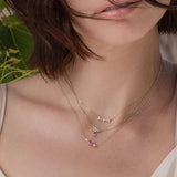 925 Silver Pink Crown Zircon Necklace for Women Wedding