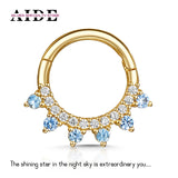 925 Silver Zircon Huggie Earring Women Piercing Cartilage Nose Ring