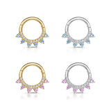 925 Silver Zircon Huggie Earring Women Piercing Cartilage Nose Ring