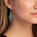 925 Silver Tassel Rainbow Crystal Earrings