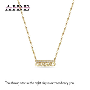 925 Silver Diamond Geometric Pendant Necklace for Women