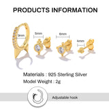925 Sterling Silver Punk Rivet Circle Earring