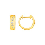 925 Silver Reversible Turquoise Zircon Hoop Earrings for Women