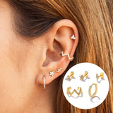 925 Sterling Silver Turquoise Stud Earring Set for Women Punk Rivet Earring