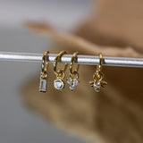 925 Silver Nose Hoop Nose Ring CZ Crystal Piercing Ear Tragus Cartilage