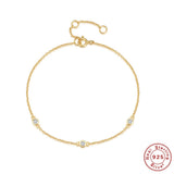 925 Sterling Silver Bubble Diamond Bracelet CZ Stackable Women's Jewelry