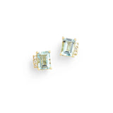 S925 Aquamarine Purple Zircon Stud Earrings for Women