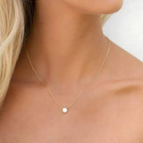 S925 Silver Round Disc Pendant Necklace for Women