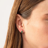 S925 Silver Colorful Water Drop Red Zircon Stud Earrings Piercing Earrings