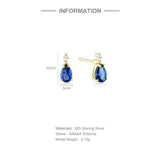 S925 Silver Colorful Water Drop Red Zircon Stud Earrings Piercing Earrings