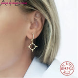 S925 Silver Drop Earrings Zircon Fine Jewelry For Women
