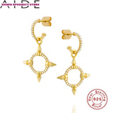S925 Silver Drop Earrings Zircon Fine Jewelry For Women