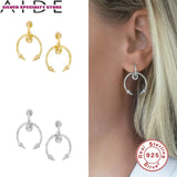 S925 Silver Drop Earrings Zircon Fine Jewelry For Women