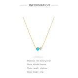 S925 Silver Green Zircon Turquoise Necklace Pendant for Women