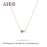 S925 Silver Green Zircon Turquoise Necklace Pendant for Women
