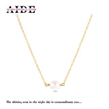 S925 Silver Pearl Ladies Necklace Pendant Chain Bijoux Collars