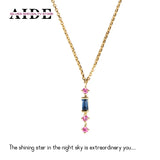 S925 Rainbow Zircon Pendant Necklace for Women