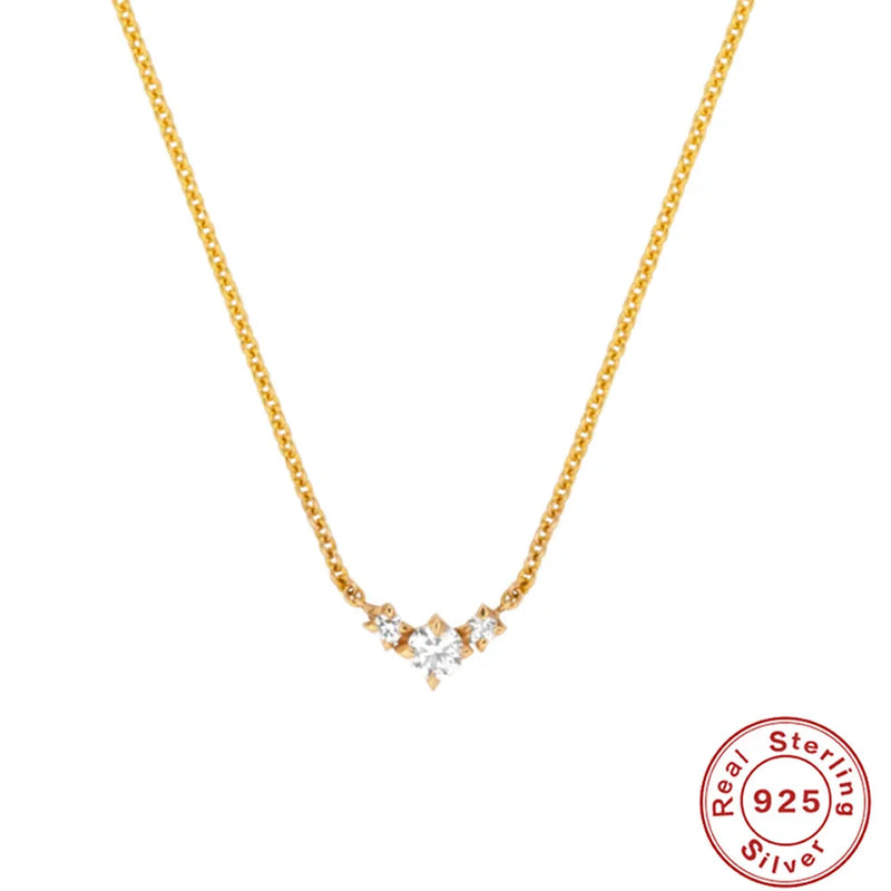 S925 Rainbow Zircon Pendant Necklace for Women