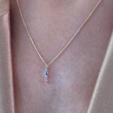 S925 Rainbow Zircon Pendant Necklace for Women