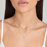 S925 Turquoise Pendant Clavicle Chain Necklace for Women