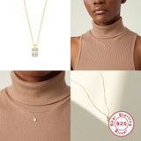 S925 Silver Zircon Pendant Necklace for Women
