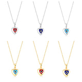 S925 Devil's Eye Heart Pendant Necklace for Women