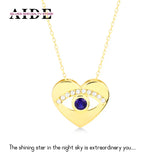 S925 Devil's Eye Heart Pendant Necklace for Women