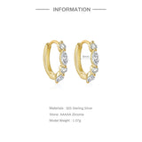 S925 Turquoise Zircon Hoop Earrings for Women