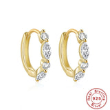 S925 Turquoise Zircon Hoop Earrings for Women