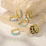 S925 Turquoise Zircon Hoop Earrings for Women