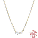 S925 Opal Round Pendant Necklace for Women Clavicle Chain