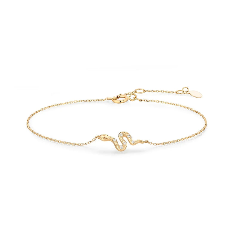 Sterling Silver Diamond Snake Bracelet Chain 18K Beads Jewelry Bangles