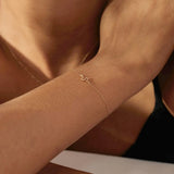 Sterling Silver Diamond Snake Bracelet Chain 18K Beads Jewelry Bangles