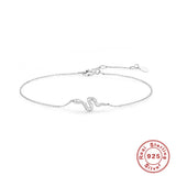 Sterling Silver Diamond Snake Bracelet Chain 18K Beads Jewelry Bangles