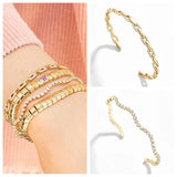 925 Sterling Silver Charm Bracelets Crystal Zircon Adjustable Bangles