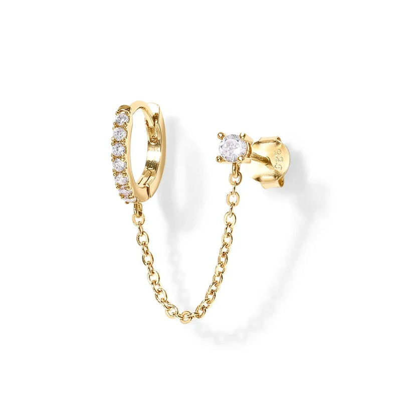 S925 Silver Classic Green Zircon Tassel Earrings