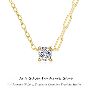 Dainty CZ Pendant Necklace 18K Plated Wedding Jewelry