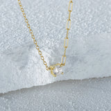 Dainty CZ Pendant Necklace 18K Plated Wedding Jewelry
