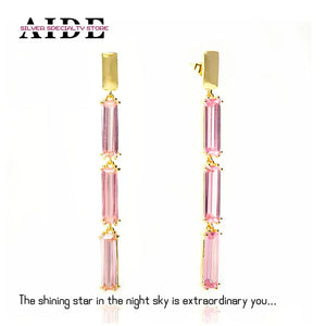Sterling Silver Pink Diamond Earrings for Women